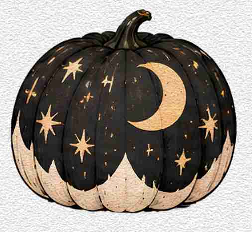 Moody Black and Cream Pumpkin