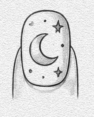 Moon and Stars Nail