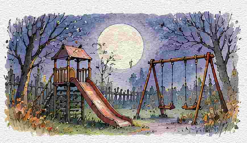 Moonlit Abandoned Playground