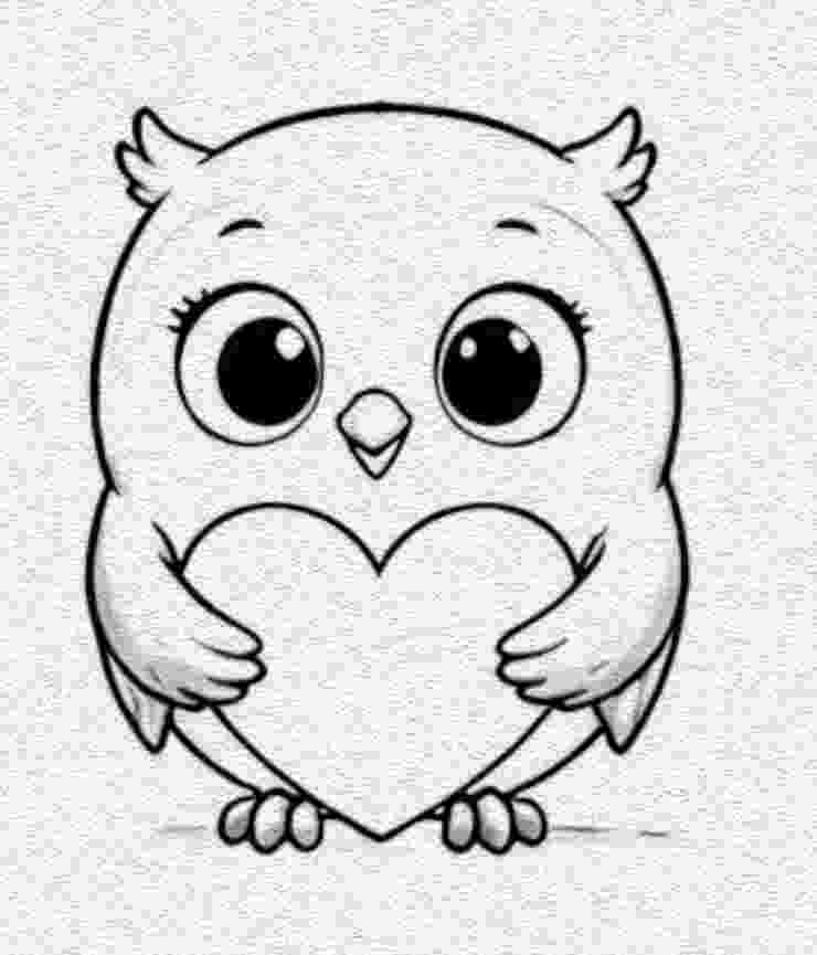 Owl Holding a Little Heart