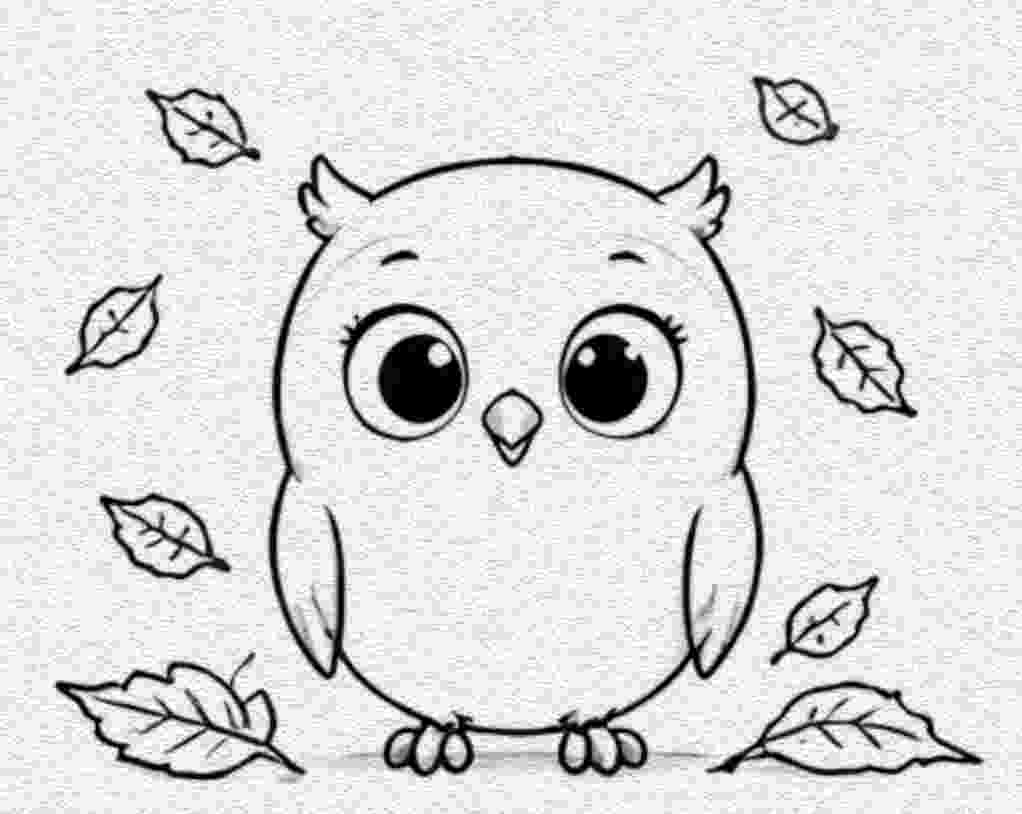 Owl Surrounded by Autumn Leaves