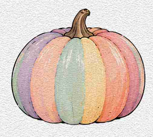 Pastel Rainbow Pumpkin