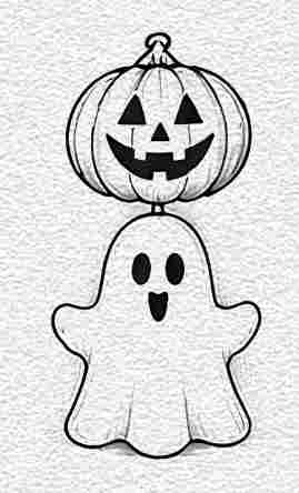 Pumpkin and Ghost Door Decoration