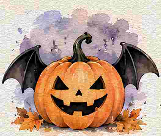 Pumpkin with Bat Wings