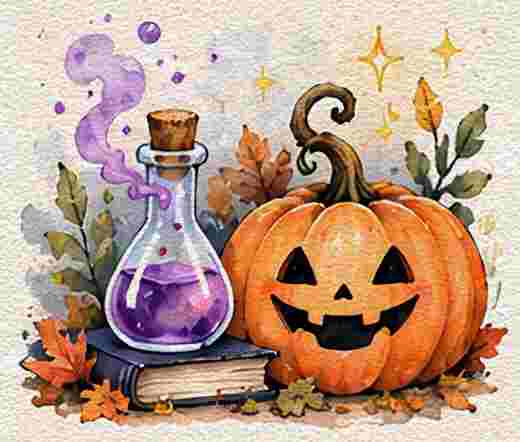 Pumpkin with a Magical Potion