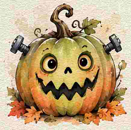 Pumpkin with a Monster Face
