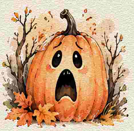 Scared Pumpkin Face