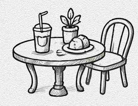 Small Café Table Scene