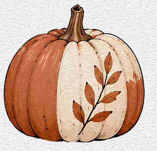 Terracotta and Cream Pumpkin