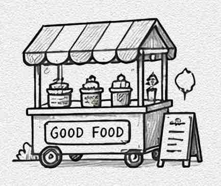 Tiny Food Stall Scene