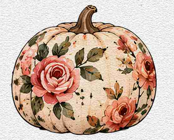 Vintage Rose Pumpkin