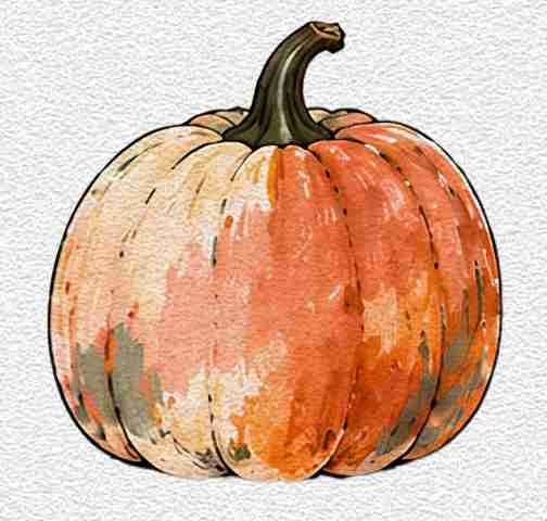 Watercolor Pumpkin Study