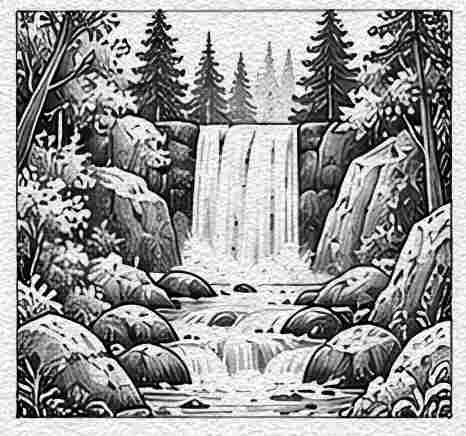Waterfall in a Forest