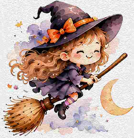 Witch Riding a Broom