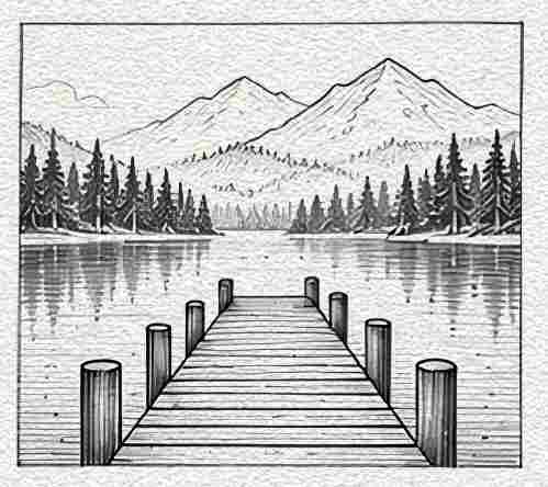 Wooden Pier on a Lake