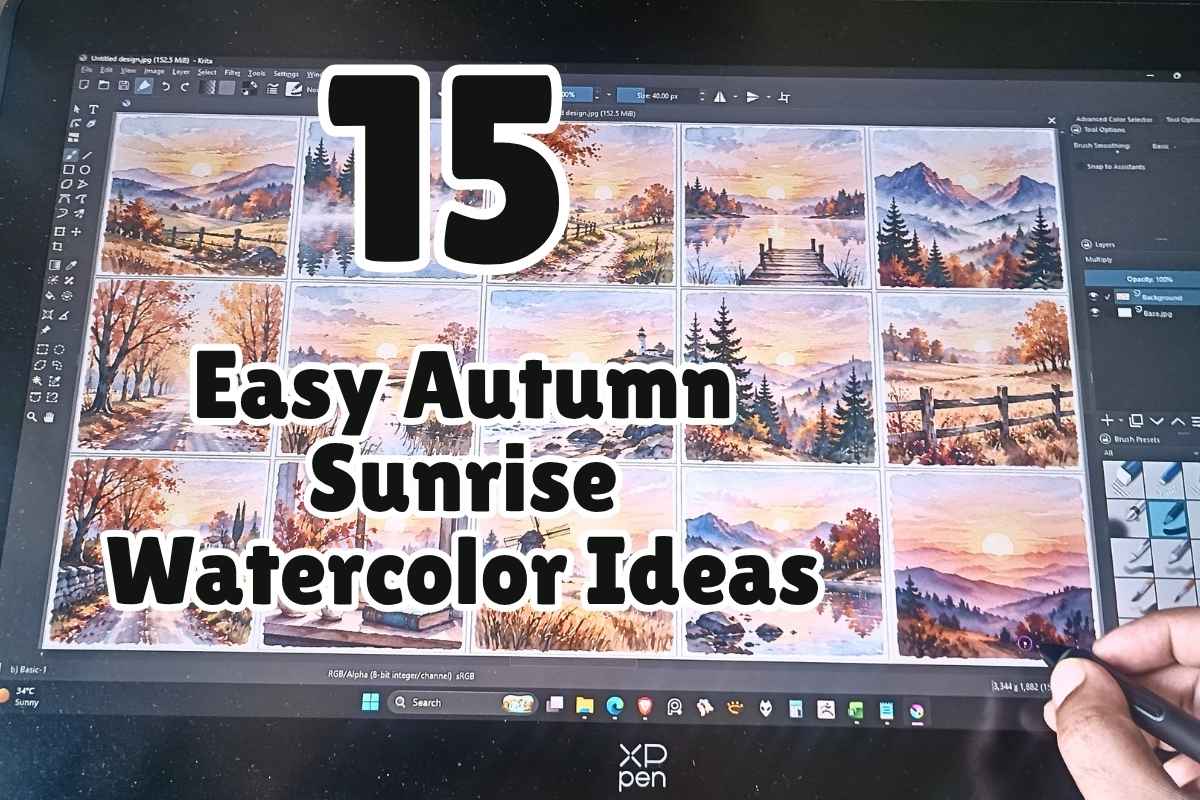 15 Easy Autumn Sunrise Watercolor Ideas