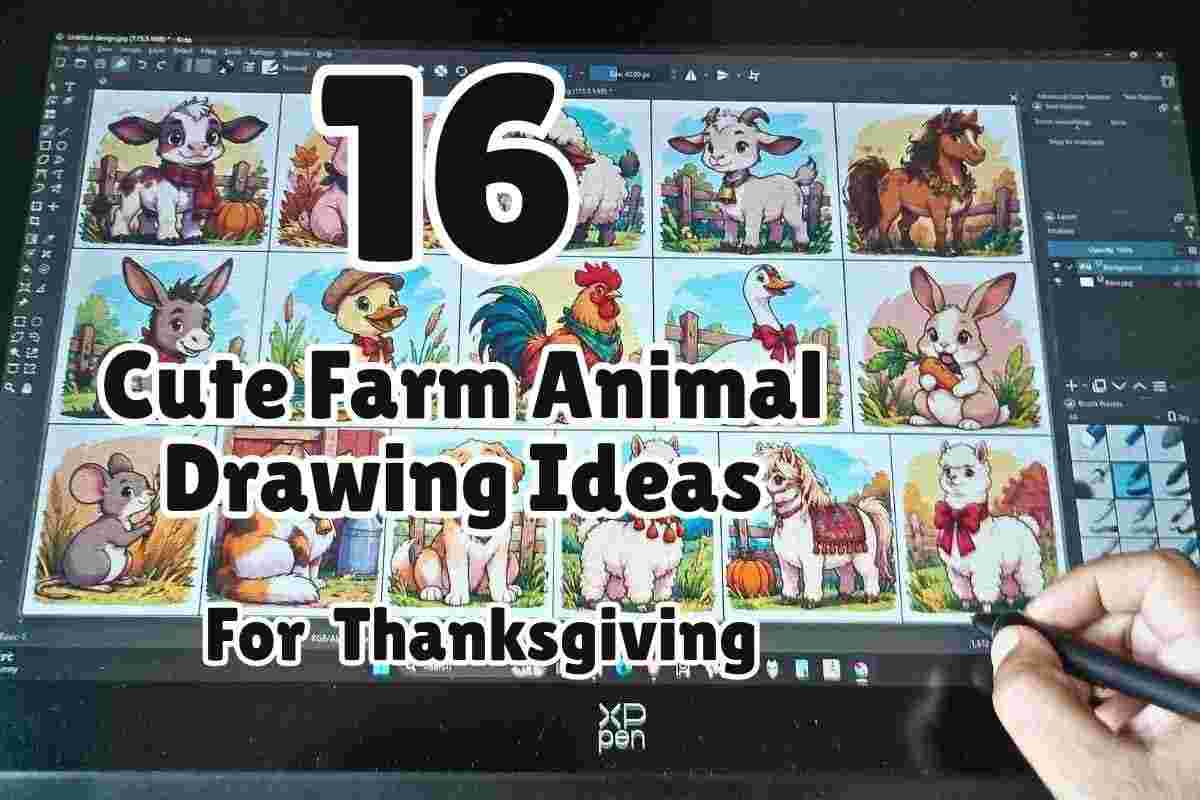16 Cute Farm Animal Drawing Ideas for Thanksgiving
