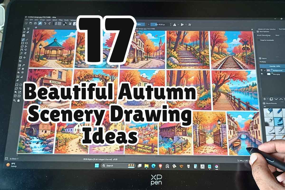 17 Beautiful Autumn Scenery Drawing Ideas