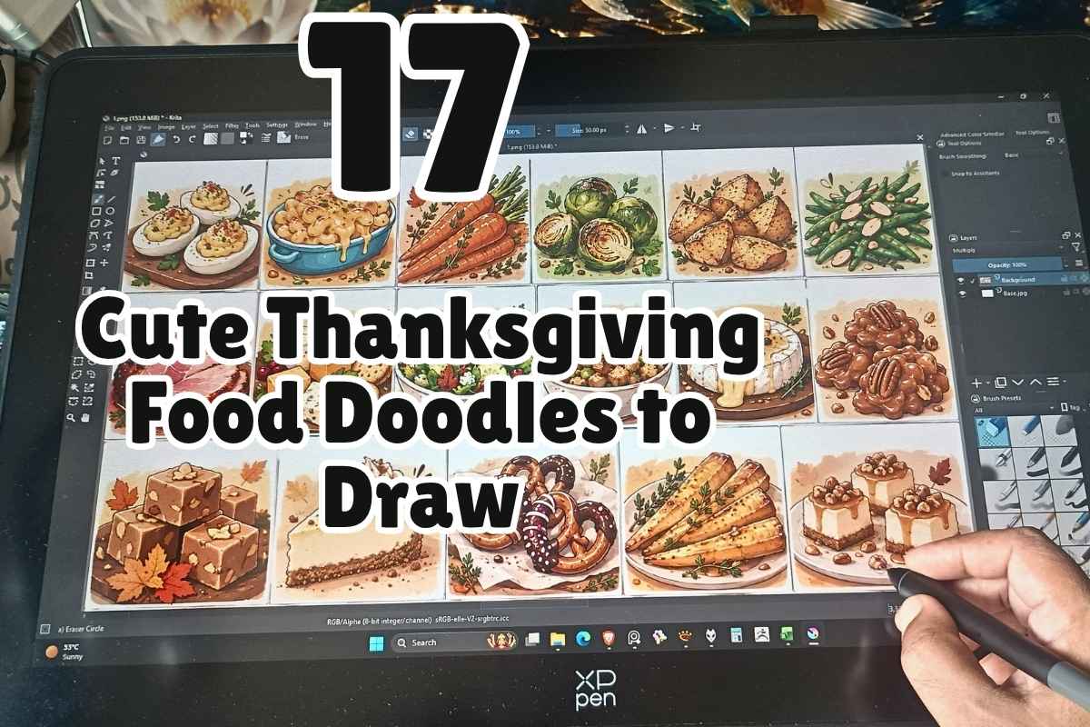 17 Cute Thanksgiving Food Doodles to Draw