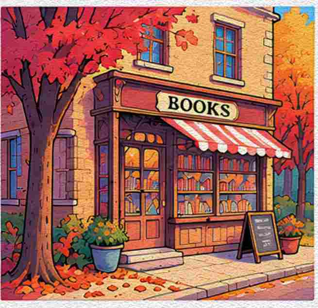 A Cozy Bookshop on a Leafy Side Street
