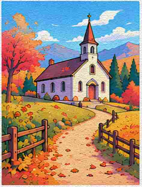 A Hillside Chapel with a Narrow Footpath