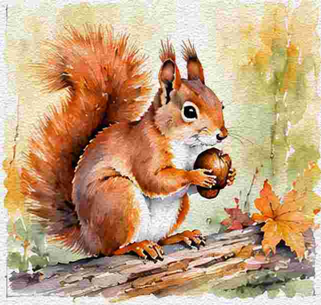 A Squirrel Holding an Acorn