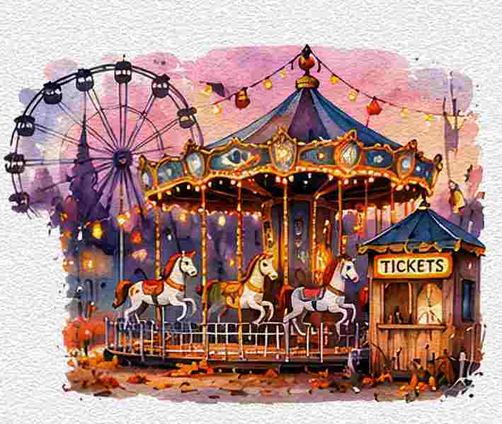 Abandoned Halloween Carnival Ride