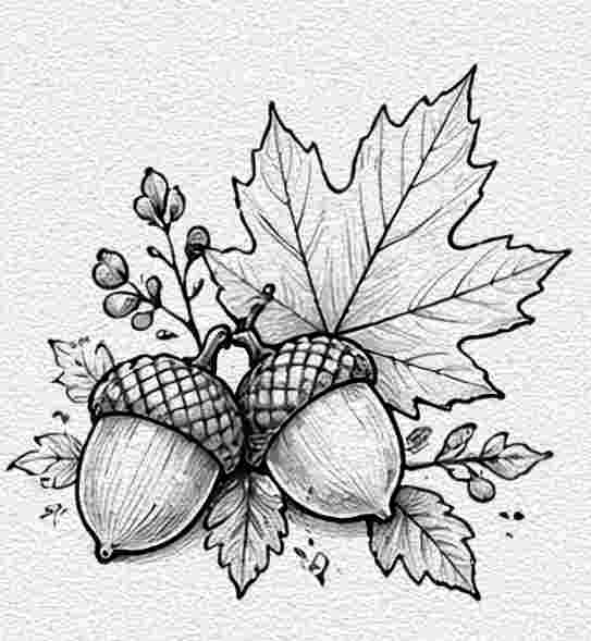 Acorns and Autumn Leaves Arrangement