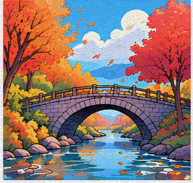 An Old Stone Bridge Across a Narrow Creek