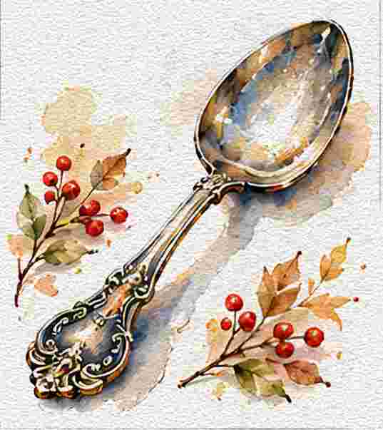 Antique Silver Serving Spoon