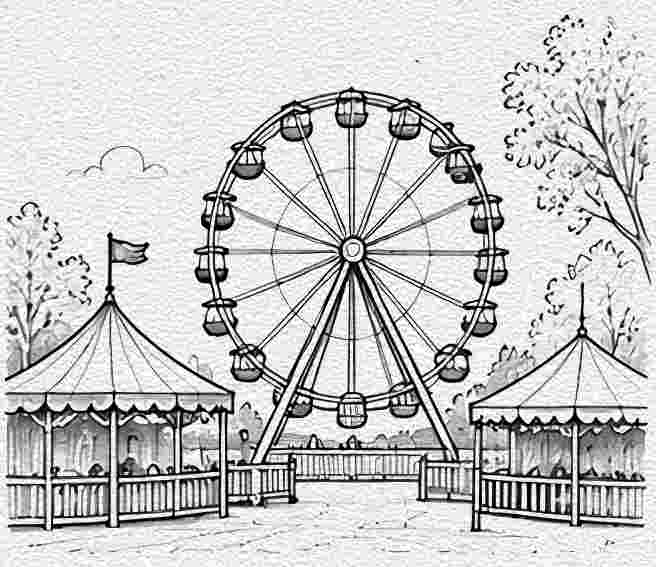 Autumn Fairground Ferris Wheel