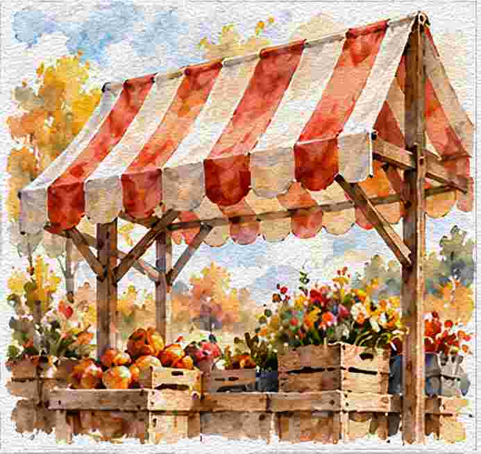 Autumn Market Stall Awning