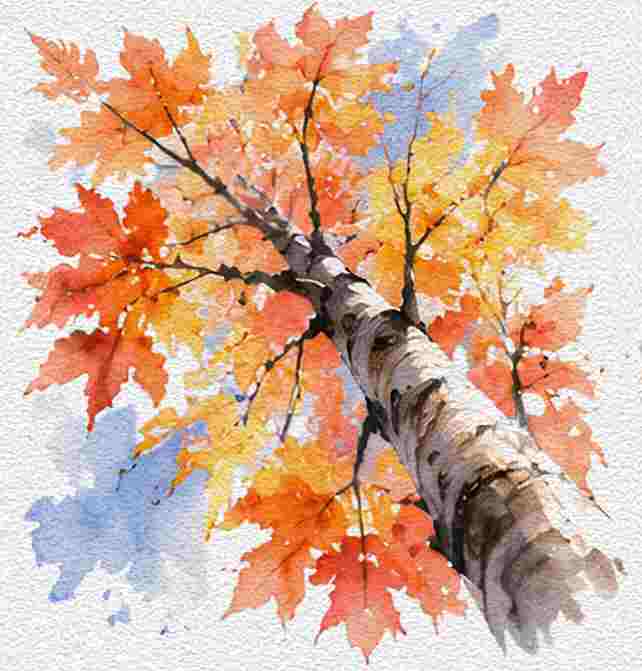 Autumn Tree Canopy From Below