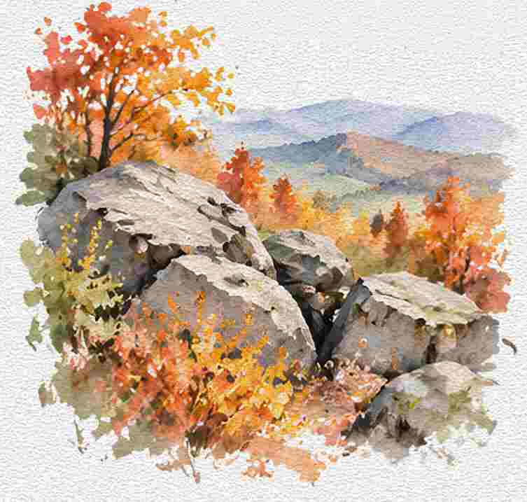 Autumn Woodland Rocks