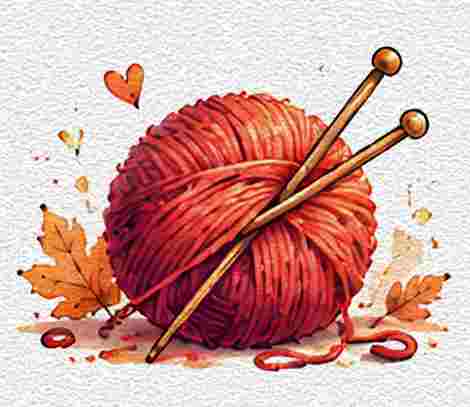 Ball of Yarn With Knitting Needles