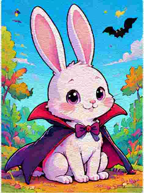 Bunny in a Vampire Cape