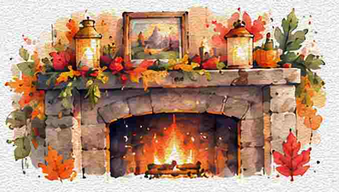 Cozy Fireplace Mantel