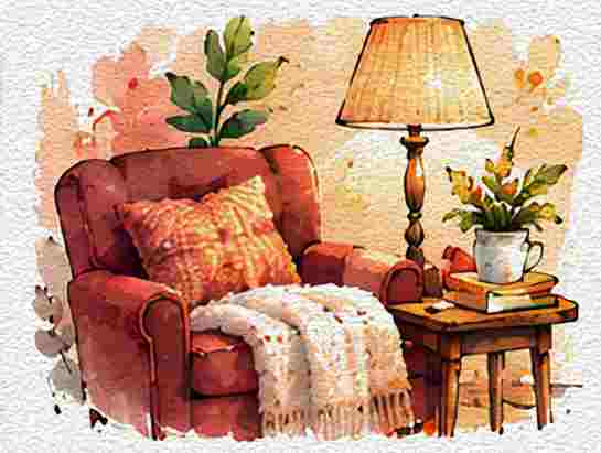 Cozy Floor Lamp and Side Table
