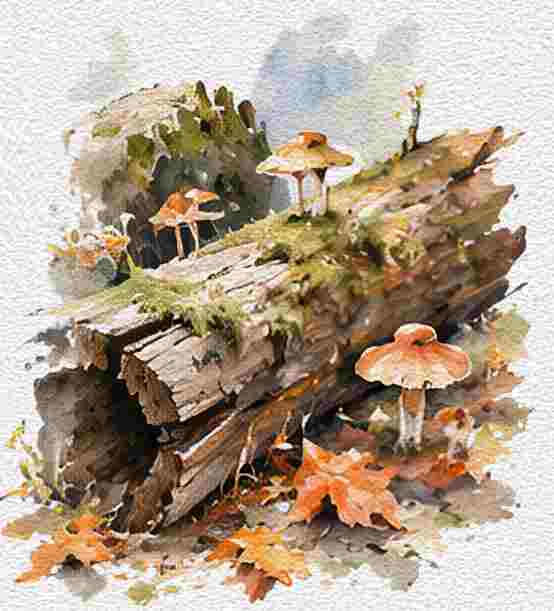 Fallen Tree With Moss