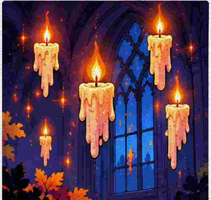 Floating Candles in Darkness