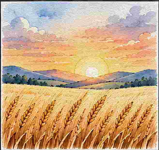 Golden Wheat Field at Sunset