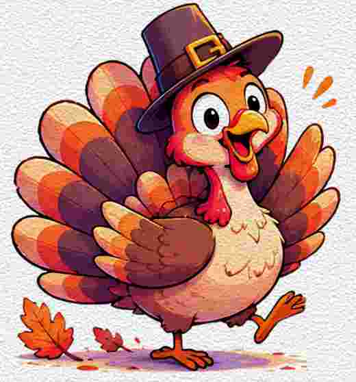 Happy Cartoon Turkey