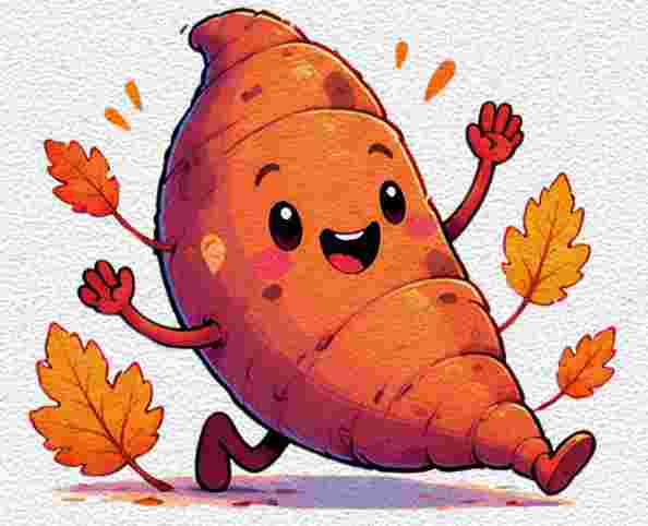 Happy Sweet Potato Character