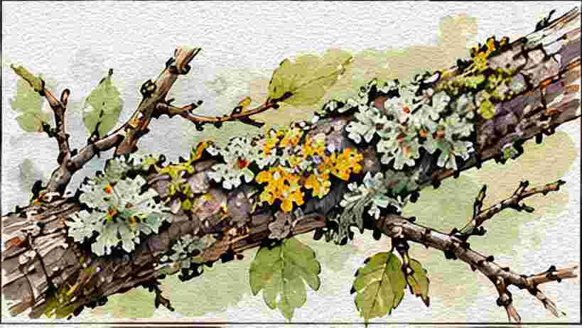 Lichen-Covered Tree Branch
