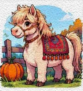 Miniature Farm Pony with a Blanket
