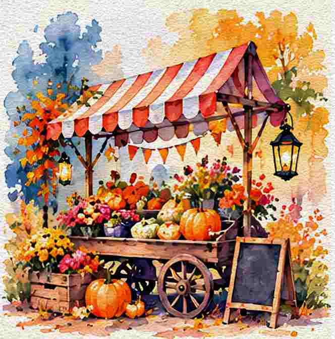 Moonlit Pumpkin Cart