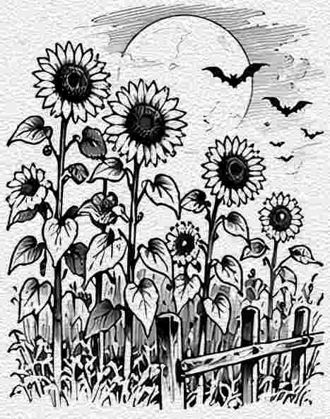 Moonlit Sunflower Field