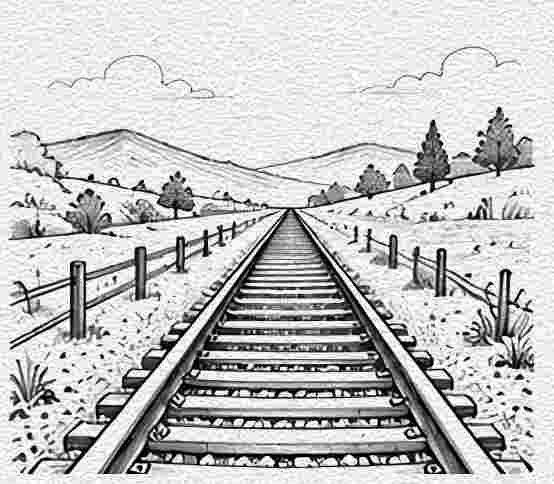 Old Railway Tracks Through Open Countryside