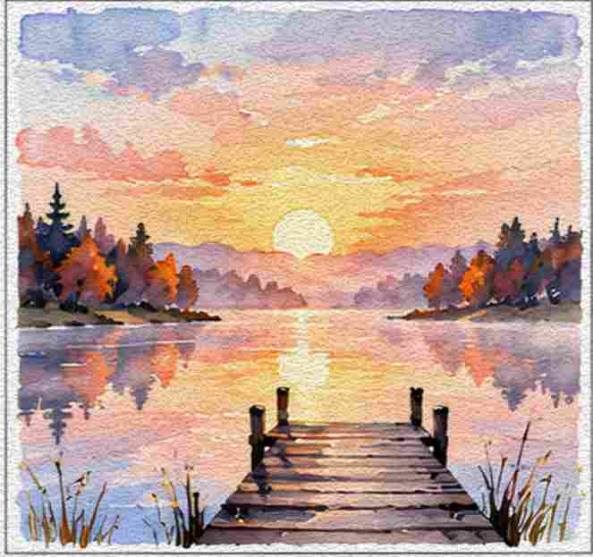 Quiet Lake Reflecting the Morning Sky