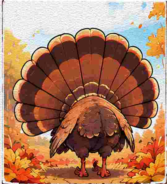 Rear View of a Turkey